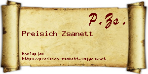 Preisich Zsanett névjegykártya